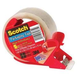 3M High Performance Sure Start Clear Packaging Tape & Dispenser, 48mmx35m, 3 Core (MMM3500)