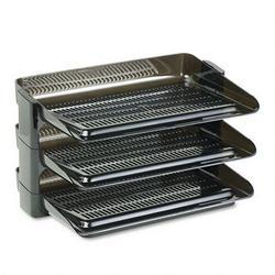 RubberMaid Hot Stack® Starter Set of Three Side Load Trays, Smoke (RUB19133)