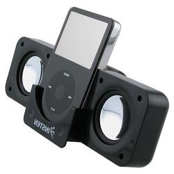 Eforcity INSTEN Black Folding Stereo Speaker for iPod (video), iPod nano, iPod Photo, iPod Mini, and iPod Shu