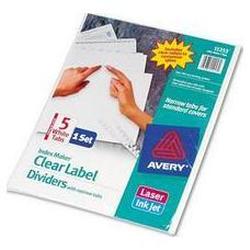 Avery-Dennison Index Maker® Clear Label 5 Tab Dividers, Narrow Tabs: Binding Systems, White (AVE11253)