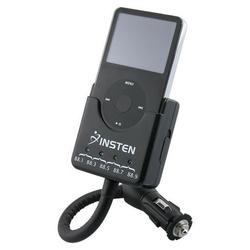 Eforcity Insten - Black Gooseneck FM Transmitter w/ Car Charger [FM10] for iPod Video 30GB / 60GB / iPod Vide