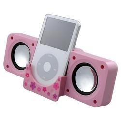 Eforcity Insten PINK Universal Portable Travel Size Fold-Up Compact Mobile(amplified) Speakers for Apple iPod