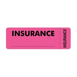 Tabbies Insurance Labels, 3 x1 , Pink (TAB06420)