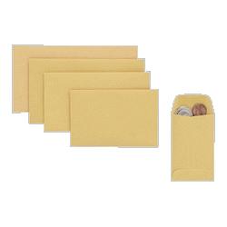 Sparco Products Kraft Coin Envelope, Gummed, 20 lb., 2-1/2 x4-1/4 , Brown (SPR01358)