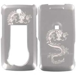 Wireless Emporium, Inc. LG Muziq LX570 Silver Laser Dragon Snap-On Protector Case