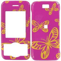 Wireless Emporium, Inc. LG VX8550 Chocolate Hot Pink w/Glitter Butterflies Snap-On Protector Case