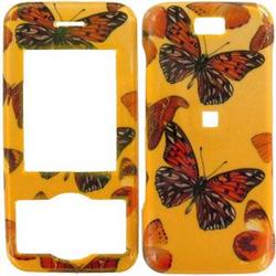 Wireless Emporium, Inc. LG VX8550 Chocolate Orange Butterflies Snap-On Protector Case
