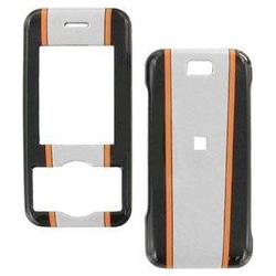 Wireless Emporium, Inc. LG VX8550 Chocolate Orange and White Stripes Snap-On Protector Case