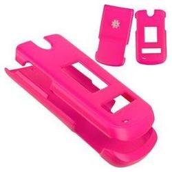 Wireless Emporium, Inc. LG VX8600 / AX 8600 Snap-On Rubberized Protector Case w/Clip (Hot Pink)