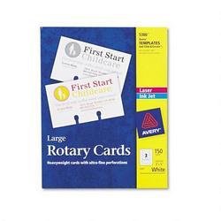 Avery-Dennison Laser/Ink Jet Rotary Cards, 3 x 5, 3 Cards/Sheet, 150 Cards/Box (AVE5386)