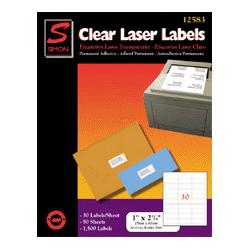 Simon Marketing Inc Laser Mailing Labels, 1 x2-5/8 , 1500 Labels (SIL12583)