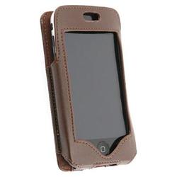 Eforcity Leather Case w/ Kick Stand for Apple iPhone, Brown