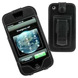 Wireless Emporium, Inc. Luxmo Genuine Leather Case for Apple iPhone (Black)