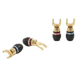 Monster MONSTER QL GAS-H MKII QuickLock Gold Connectors for Easy Self Crimping Terminations (2 pair Angled Spade)