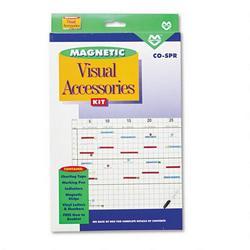 Magna Visual, Inc. Magnetic Board Accessory Kit: Indicators, Strips, Tape, Ltrs/Nos., Marker, Guide (MAVCOSPR)
