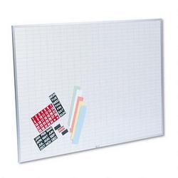 Magna Visual, Inc. Magnetic Board Work/Plan Kit with Accessories, 1x2 Grid, 48wx36h, Aluminum Frame (MAVOB3648B)