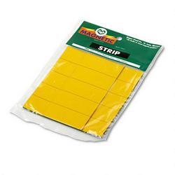 Magna Visual, Inc. Magnetic Write On/Wipe Off Pre Cut Strips 7/8 h x 2 w, Yellow, 25/Pack (MAVPMR722)