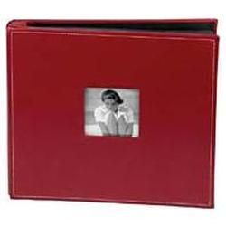 Making Memories Postbound Leather Cover Album With Window 12X12-Red Apple