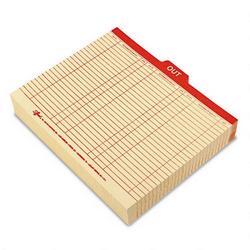 Smead Manufacturing Co. Manila Charge Out Record Guide, Red OUT Top Tab, Letter Size, 100/Box (SMD51910)
