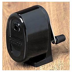 Hunt Manufacturing Company Manual Table or Wall Mount Pencil Sharpener, Smoke Black Receptacle, Black Base (HUN1083)