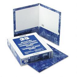 Esselte Pendaflex Corp. Marble Design Laminated Two Pocket Portfolios, Navy, 25/Box (ESS51643)