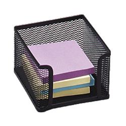 Sparco Products Memo Holder, Steel Mesh, 4-1/4 Wx4-1/4 Dx3-1/4 H, Black (SPR90208)