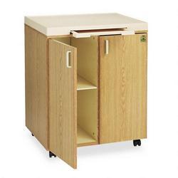 Iceberg Enterprises Mobile Beverage Mate™ Oak Laminate 2 Door Cabinet, 28 1/4 W x 21 3/4 D x 35 3/4 H (ICE20100)