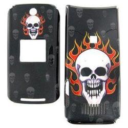 Wireless Emporium, Inc. Motorola KRZR K1 Flaming Skull Snap-On Protector Case Faceplate