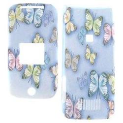 Wireless Emporium, Inc. Motorola KRZR K1 Light Blue w/ Butterflies Snap-On Protector Case Faceplate