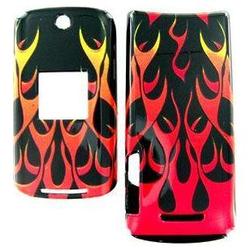 Wireless Emporium, Inc. Motorola KRZR K1 Red Flames Snap-On Protector Case Faceplate