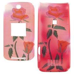 Wireless Emporium, Inc. Motorola KRZR K1 Trans. Red Rose Snap-On Protector Case Faceplate