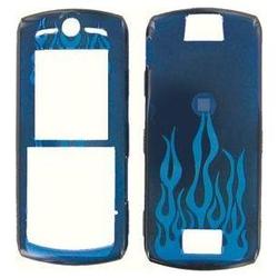 Wireless Emporium, Inc. Motorola L7 Trans. Blue Flames Snap-On Protector Case Faceplate