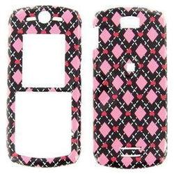 Wireless Emporium, Inc. Motorola L7c Black w/Diamonds and Hearts Snap-On Protector Case Faceplate