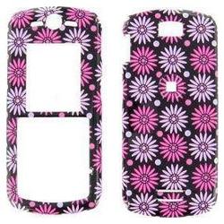 Wireless Emporium, Inc. Motorola L7c Black w/Pink Daisies Snap-On Protector Case Faceplate