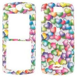 Wireless Emporium, Inc. Motorola L7c Colorful Hearts Snap-On Protector Case Faceplate