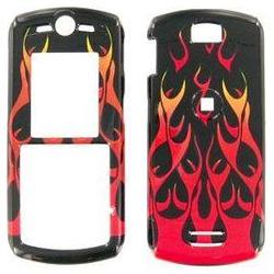 Wireless Emporium, Inc. Motorola L7c Red Flames Snap-On Protector Case Faceplate