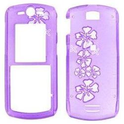 Wireless Emporium, Inc. Motorola L7c Trans. Purple Hawaii Snap-On Protector Case Faceplate