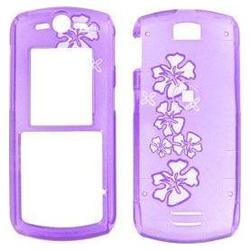 Wireless Emporium, Inc. Motorola L7c Trans. Purple Hawaii Snap-On Protector Case Faceplate