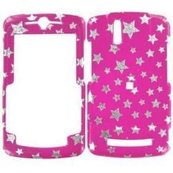 Wireless Emporium, Inc. Motorola Q9m Hot Pink w/ Glitter Stars Snap-On Protector Case w/ clip