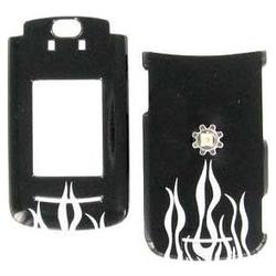 Wireless Emporium, Inc. Motorola RAZR2 V8 Silver Flame Snap-On Protector Case Faceplate