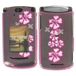 Wireless Emporium, Inc. Motorola RAZR2 V8 Trans. Pink Hawaii Snap-On Protector Case Faceplate (WE16657FP2MOT0V9M-20)