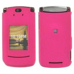 Wireless Emporium, Inc. Motorola RAZR2 V9 Snap-On Rubberized Protector Case w/Clip (Hot Pink)