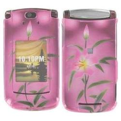 Wireless Emporium, Inc. Motorola RAZR2 V9 Trans. Pink Flower Snap-On Protector Case Faceplate