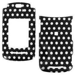 Wireless Emporium, Inc. Motorola RAZR2 V9m Black with White Dots Snap-On Protector Case Faceplate