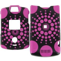 Wireless Emporium, Inc. Motorola V3/V3m/V3c Razr Hot Pink Circles Snap-On Protective Case