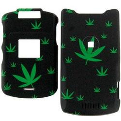 Wireless Emporium, Inc. Motorola V3xx Black w/ Green Hemp Snap-On Protector Case Faceplate