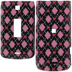 Wireless Emporium, Inc. Motorola W385 Black w/Diamonds and Hearts Snap-On Protector Case Faceplate