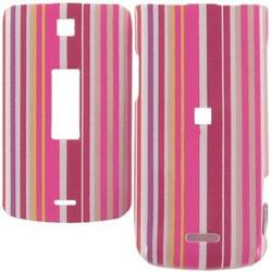 Wireless Emporium, Inc. Motorola W385 Pink Stripes Snap-On Protector Case Faceplate