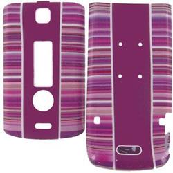 Wireless Emporium, Inc. Motorola W385 Purple Horizontal Stripes Snap-On Protector Case Faceplate