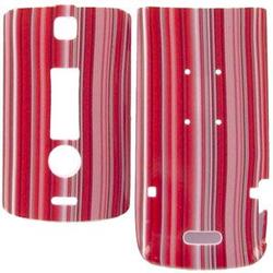 Wireless Emporium, Inc. Motorola W385 Red Stripes Snap-On Protector Case Faceplate